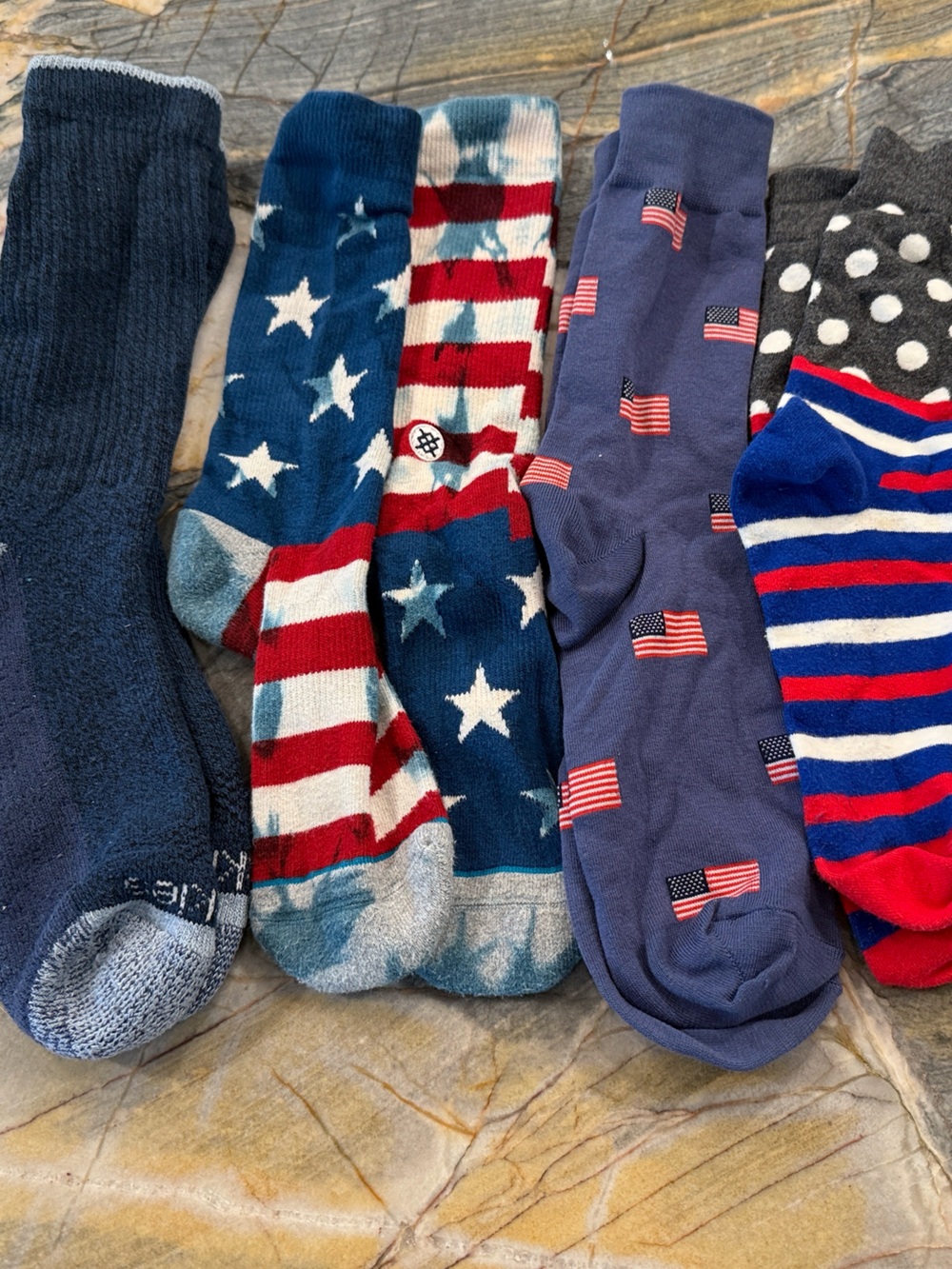 Four Pairs Men’s Socks - Stance, J Crew, Dickies